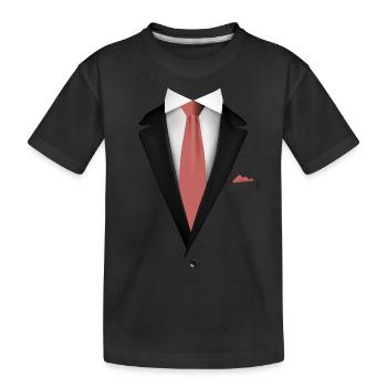 Smoking avec une cravate de couleur chair pour les mariages et - T-shirt bio Premium Enfant - noir - Devant