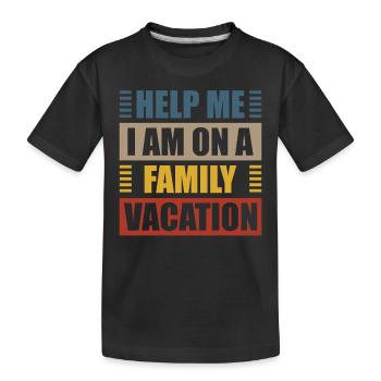 Au secours, je suis en vacances en famille - T-shirt bio Premium Enfant - noir - Devant