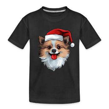 Tête de chien de Poméranie Noël Poméranien - T-shirt bio Premium Enfant - noir - Devant
