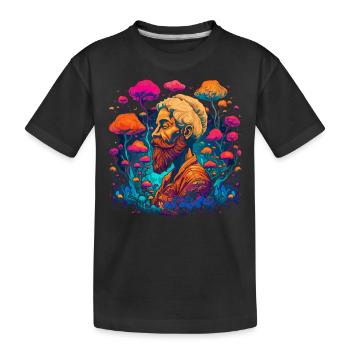 Mushroom | Fantasy Pilze Wald Natur Goa Festival - Kinder Premium Bio T-Shirt - Schwarz - Vorne