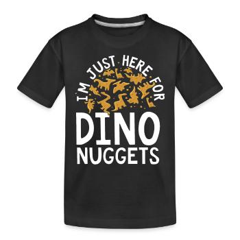 Je ne suis là que pour les pépites de dinosaures - T-shirt bio Premium Enfant - noir - Devant