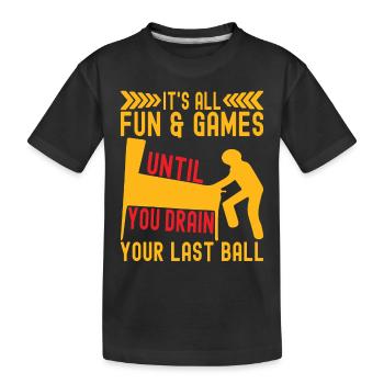 Pinball Flipper - Kids' Premium Organic T-Shirt - black - Front