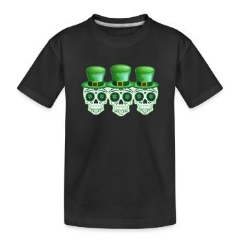 Irlandais mexicain Sugar Skull lutins chance - T-shirt bio Premium Enfant - noir - Devant