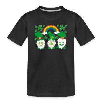 Irish Norse Dwarfs Funny Lucky Leprechauns - Kids' Premium Organic T-Shirt - black - Front