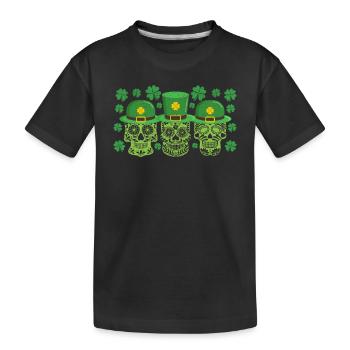 Crânes de sucre mexicains irlandais, chance de lutins - T-shirt bio Premium Enfant - noir - Devant