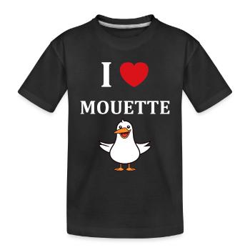 J'aime les mouettes - T-shirt bio Premium Enfant - noir - Devant
