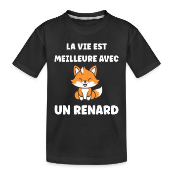 J'aime les renards - T-shirt bio Premium Enfant - noir - Devant