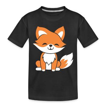 petit renard - T-shirt bio Premium Enfant - noir - Devant