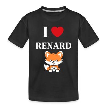 petit renard - T-shirt bio Premium Enfant - noir - Devant