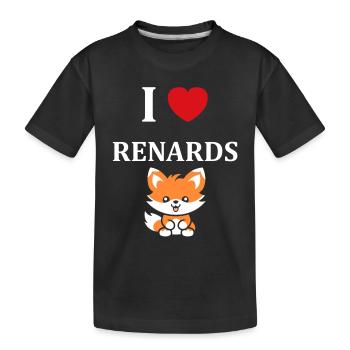 petit renard - T-shirt bio Premium Enfant - noir - Devant