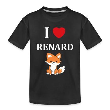 petit renard - T-shirt bio Premium Enfant - noir - Devant