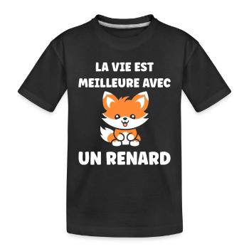 petit renard - T-shirt bio Premium Enfant - noir - Devant