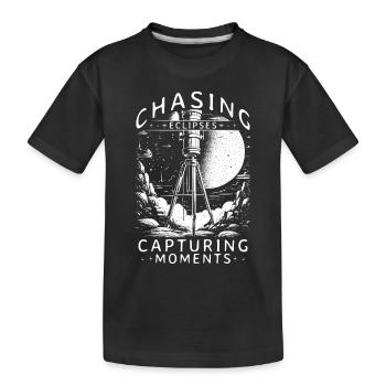 Solar Eclipse Chasing Essential Gear for Chasers - Kids' Premium Organic T-Shirt - black - Front
