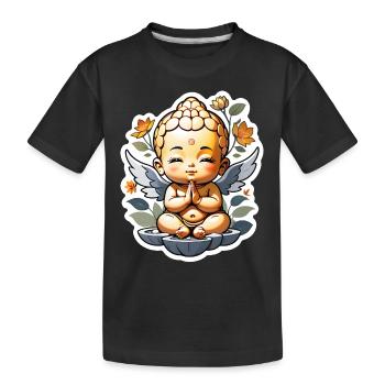 bébé Bouddha - meditation yoga relaxation - T-shirt bio Premium Enfant - noir - Devant