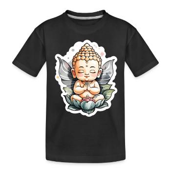 bébé Bouddha - meditation yoga relaxation - T-shirt bio Premium Enfant - noir - Devant