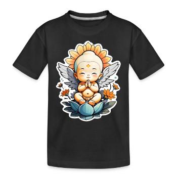 bébé Bouddha - meditation yoga relaxation - T-shirt bio Premium Enfant - noir - Devant