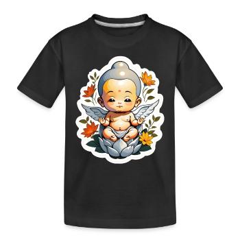 bébé Bouddha - meditation yoga relaxation - T-shirt bio Premium Enfant - noir - Devant