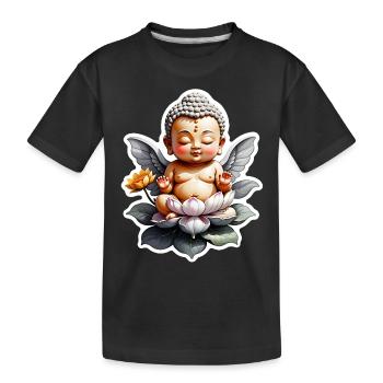 bébé Bouddha - meditation yoga relaxation - T-shirt bio Premium Enfant - noir - Devant