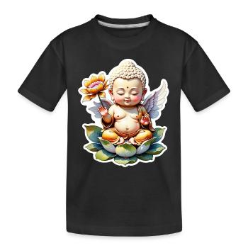 bébé Bouddha - meditation yoga relaxation - T-shirt bio Premium Enfant - noir - Devant
