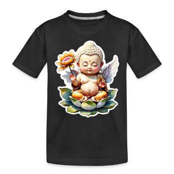 bébé Bouddha - meditation yoga relaxation - T-shirt bio Premium Enfant - noir - Devant