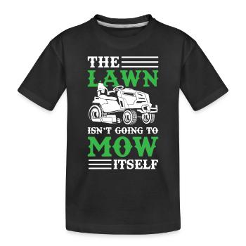 La pelouse ne va pas se tondre toute seule - T-shirt bio Premium Enfant - noir - Devant