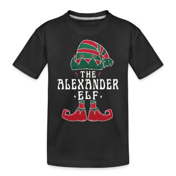 Alexander Elf Family Matching Group Christmas Mom - Kids' Premium Organic T-Shirt - black - Front