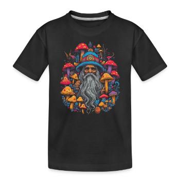 Mushroom | Fantasy Pilze Wald Natur Goa Festival - Kinder Premium Bio T-Shirt - Schwarz - Vorne