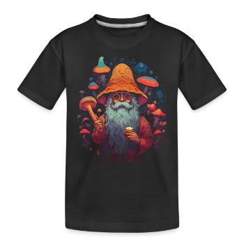 Mushroom Weihnachtsmann| Fantasy Pilze Natur Goa - Kinder Premium Bio T-Shirt - Schwarz - Vorne