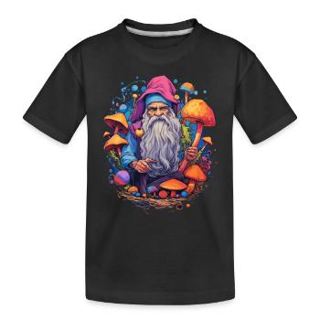 Mushroom | Fantasy Pilze Wald Natur Goa Festival - Kinder Premium Bio T-Shirt - Schwarz - Vorne