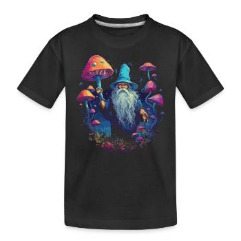 Mushroom | Fantasy Pilze Wald Natur Goa Festival - Kinder Premium Bio T-Shirt - Schwarz - Vorne