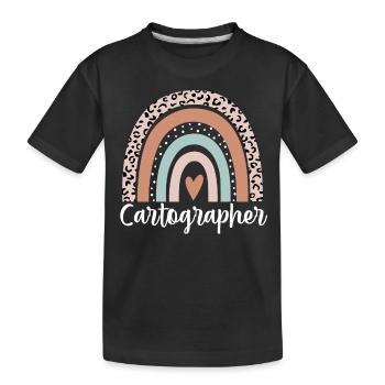 Cartographe Arc-en-ciel Léopard Cartographe drôle - T-shirt bio Premium Enfant - noir - Devant