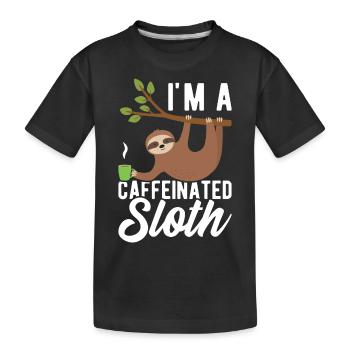 Je suis un paresseux caféiné - T-shirt bio Premium Enfant - noir - Devant