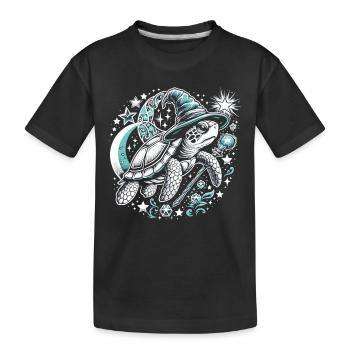 Mystic Turtle: Magic of the Night - Kids' Premium Organic T-Shirt - black - Front