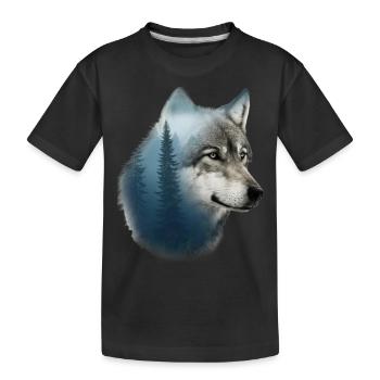 Wolf - Kinder Premium Bio T-Shirt - Schwarz - Vorne