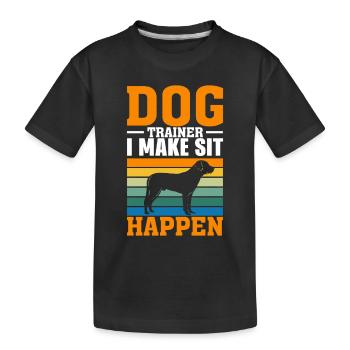 Hundetrainer Ich Bringe Das Sitzen Zustande - Kinder Premium Bio T-Shirt - Schwarz - Vorne