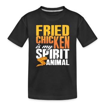 Poulet frit Animal préféré cadeau dicton - T-shirt bio Premium Enfant - noir - Devant