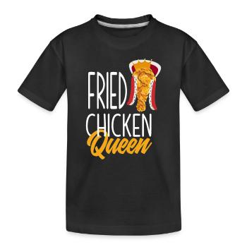 Fried Chicken Queen - Kinder Premium Bio T-Shirt - Schwarz - Vorne