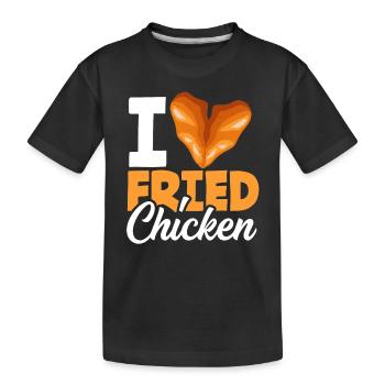 Poulet frit Heart Love - T-shirt bio Premium Enfant - noir - Devant