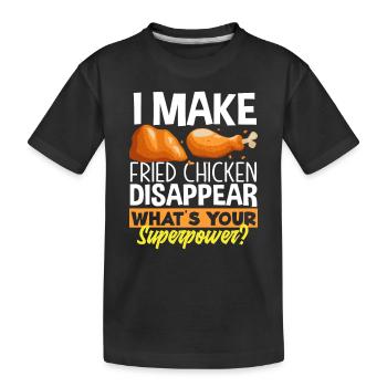 Fried Chicken Superpower - Kids' Premium Organic T-Shirt - black - Front