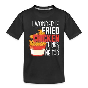 Poulet frit cadeau dicton - T-shirt bio Premium Enfant - noir - Devant