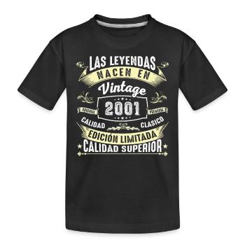 23. Geburtstag Jahrgang 2001 - Kinder Premium Bio T-Shirt - Schwarz - Vorne
