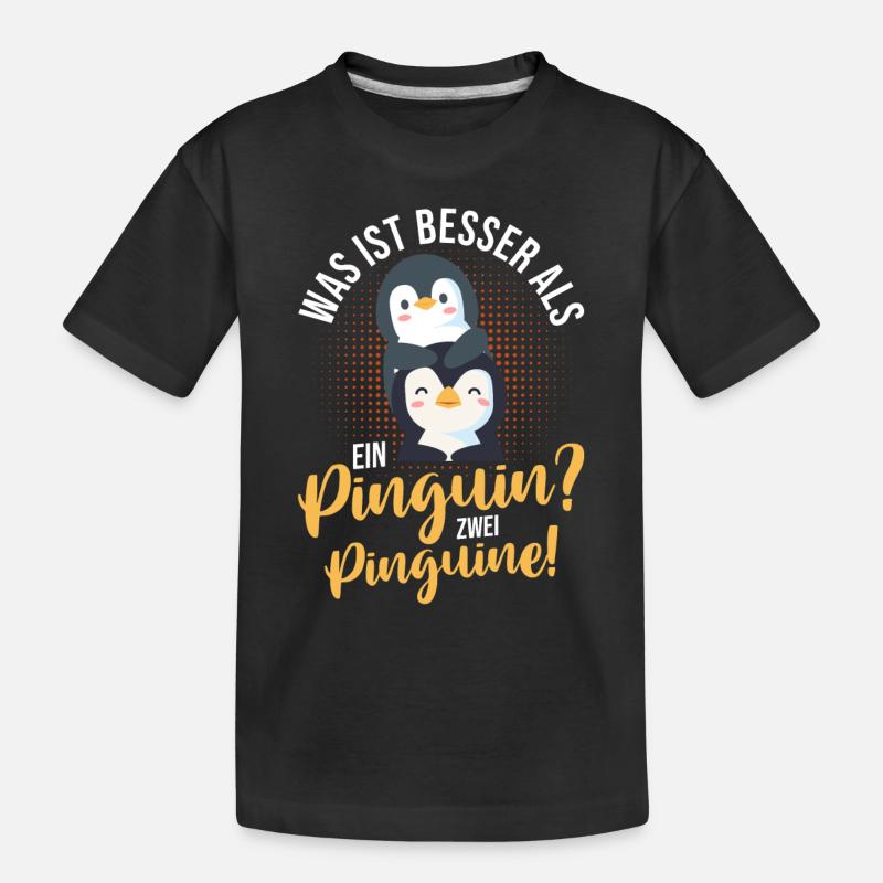 Pinguin - Kinder Premium Bio T-Shirt - Schwarz