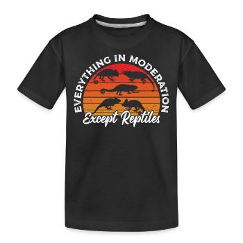 Alles In Maßen Außer Reptilien - Kinder Premium Bio T-Shirt - Schwarz - Vorne