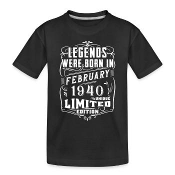 Birthday February 1940 Year Limited Edition - Kids' Premium Organic T-Shirt - black - Front