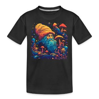 Mushroom | Fantasy Pilze Wald Natur Goa Festival - Kinder Premium Bio T-Shirt - Schwarz - Vorne