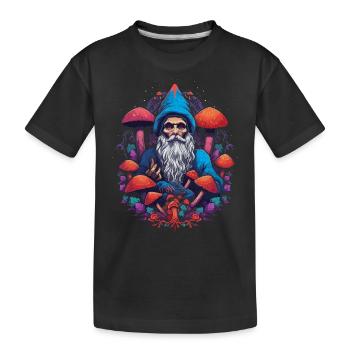 Mushroom | Fantasy Pilze Wald Natur Goa Festival - Kinder Premium Bio T-Shirt - Schwarz - Vorne
