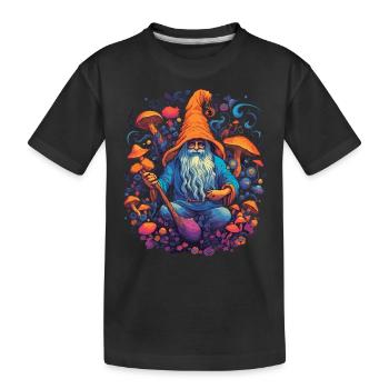Mushroom Weihnachtsmann| Fantasy Pilze Natur Goa - Kinder Premium Bio T-Shirt - Schwarz - Vorne