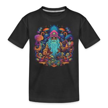 Mushroom | Fantasy Pilze Wald Natur Goa Festival - Kinder Premium Bio T-Shirt - Schwarz - Vorne