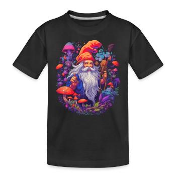Mushroom Weihnachtsmann| Fantasy Pilze Natur Goa - Kinder Premium Bio T-Shirt - Schwarz - Vorne