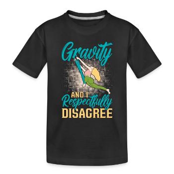 Gravité aérienne et moi respectueusement le yoga aérien - T-shirt bio Premium Enfant - noir - Devant